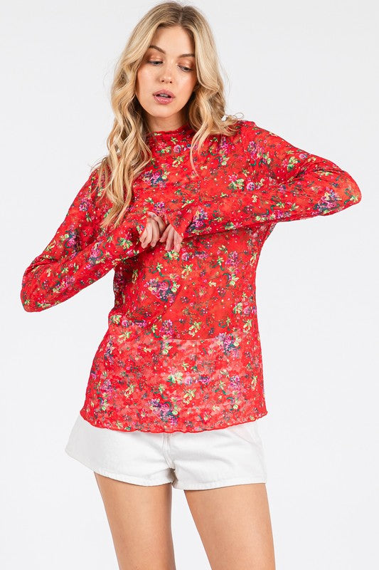 Floral Lace Long Sleeve Top