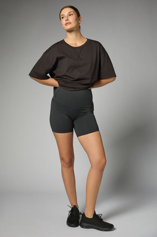 Tummy Control & Button Lifting Biker Shorts