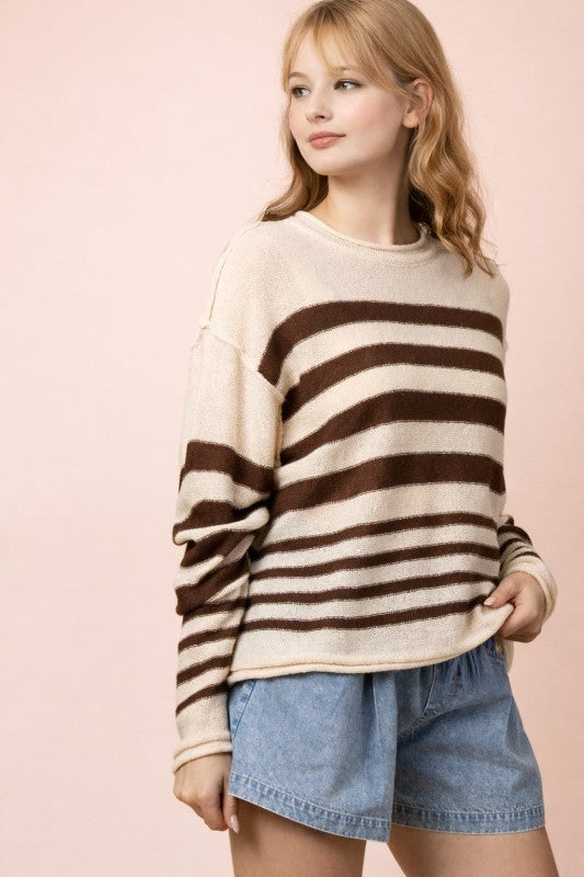 Striped Oversized Knit Sumer Sweater Top