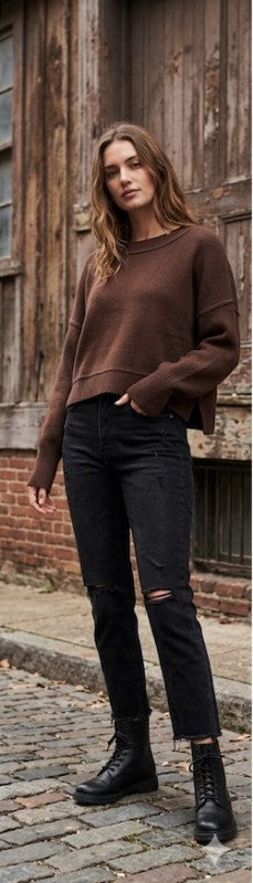 Heavy Knit Boxy Pull Over Sweater