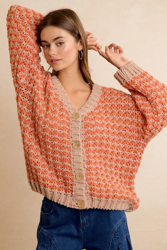 Thanksgiving Harvest Chunky Sweater Cardigan