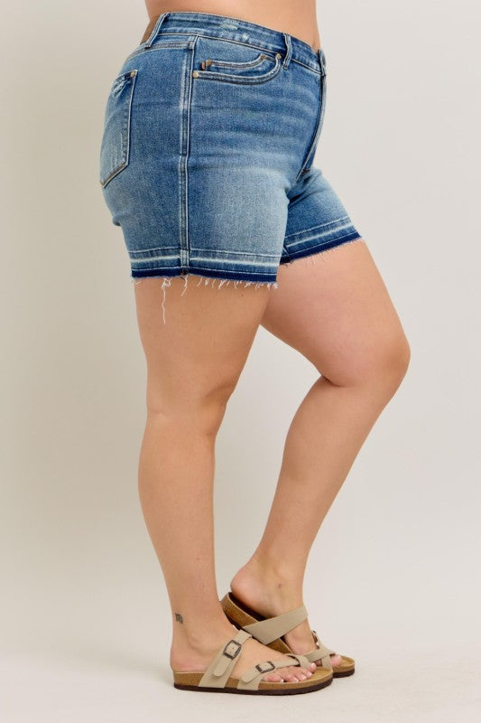 Mr Tummy Control Vintage Wash Release Hem Shorts