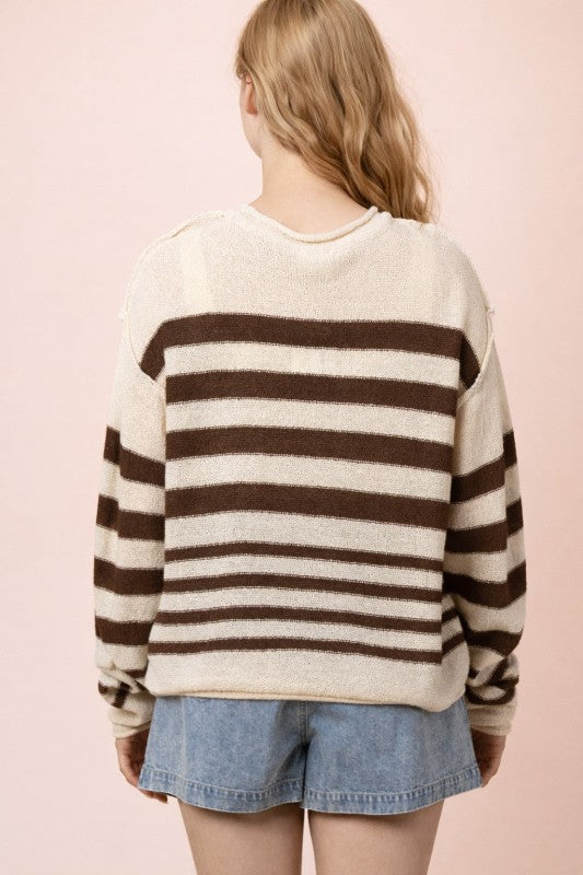 Striped Oversized Knit Sumer Sweater Top