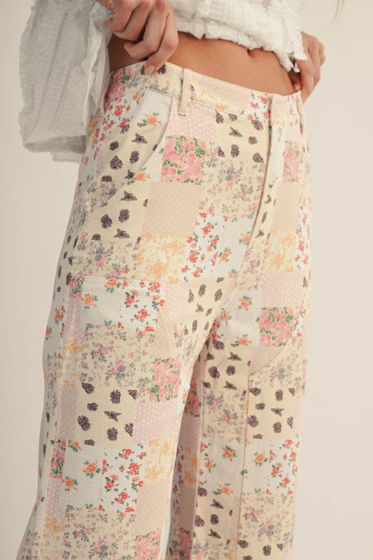 Vintage Pastel Floral Patchwork Short