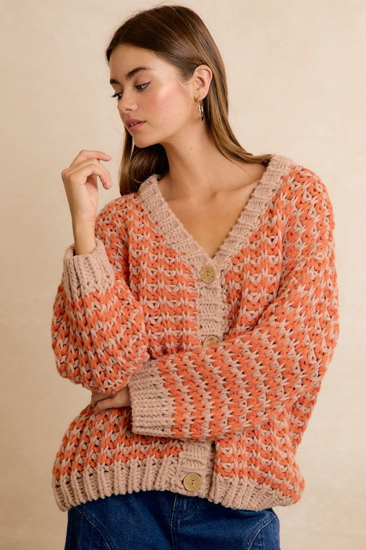 Thanksgiving Harvest Chunky Sweater Cardigan