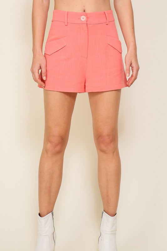 High-Waisted Cargo Short With Front Slant Pockets