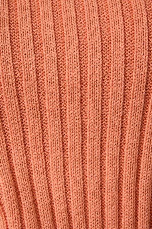 Round Neck Puff Short Sleeve Cable Sweater