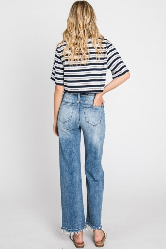 PETRA153 Super High Rise Stretch Classic Straight Jeans