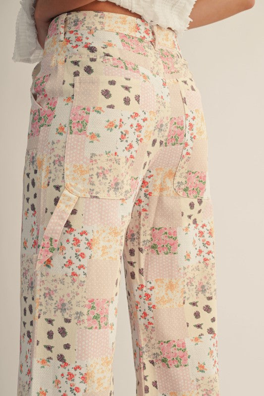 Vintage Pastel Floral Patchwork Short