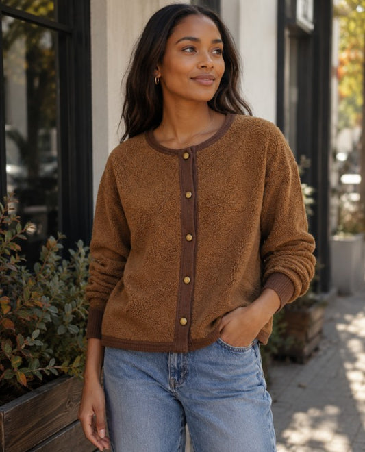 Teddy Fleece Button Up Jacket