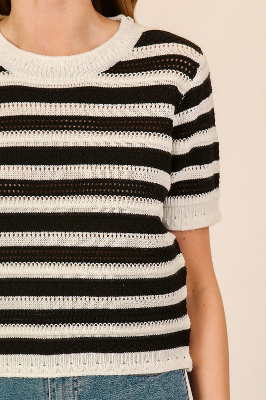 Striped Knit Sweater Top