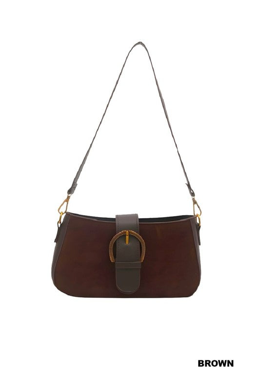 Elegant Suede Retro Buckle Bag