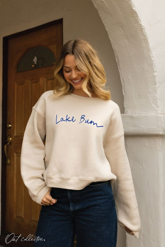 Lake Bum Mid Cropped Graphic Sweatshirt